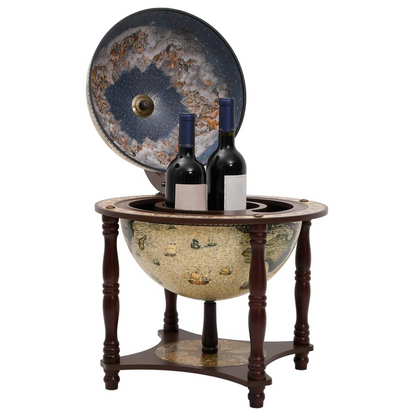 brown stand Globe Bar Wine Solid Wood Eucalyptus