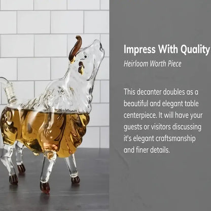 clear Bull Shape Whiskey Decanter