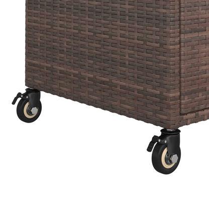 drinking Cart with Drawer Brown with wheels