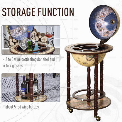 high quality Globe Shaped Retro Style Mini Bar Drink Cabinet 
