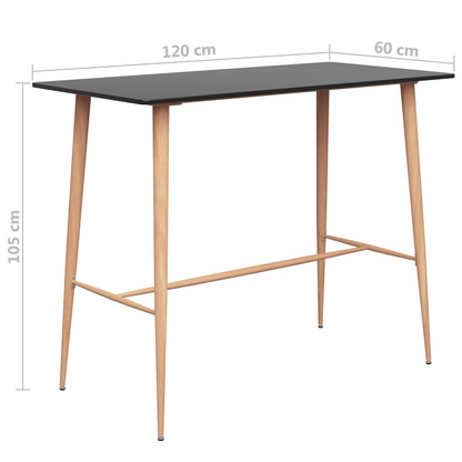 high quality sleek bar table - brown legs black top