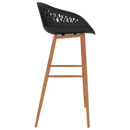 mesh back bar stool - black