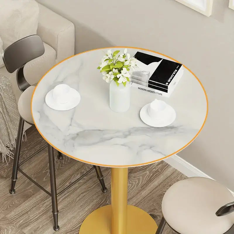 modern style white Marble Effect Round Table