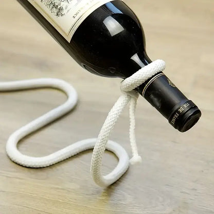 rope style hovering wine rack