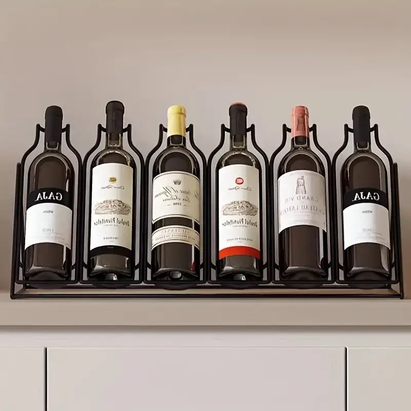 small Black Metal Tabletop Wine Rack