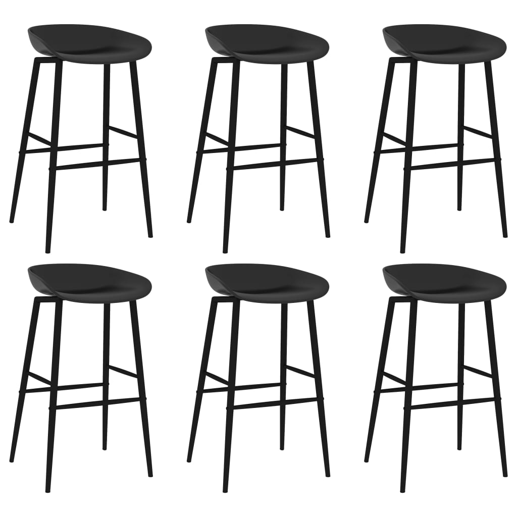 vidaXL 7 Piece Bar Set Black chairs