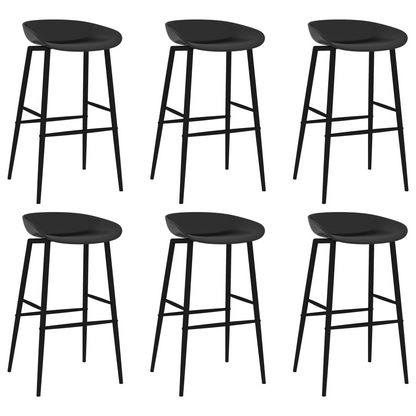 vidaXL 7 Piece Bar Set Black chairs