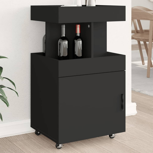 vidaXL Bar Cart Black 50x41x89 cm Engineered Wood