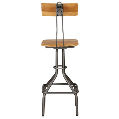 vidaXL Bar Chairs 2 pcs Solid Reclaimed Teak and black
