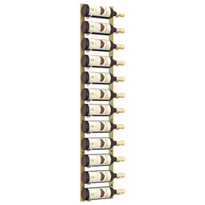 vidaXL Wall Mounted Wine Rack for 12 Bottles Gold Iron