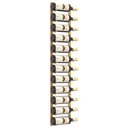 vidaXL Wall Mounted Wine Rack for 12 Bottles Gold Iron