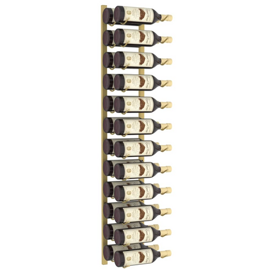 vidaXL Wall Mounted Wine Rack for 24 Bottles Gold Iron