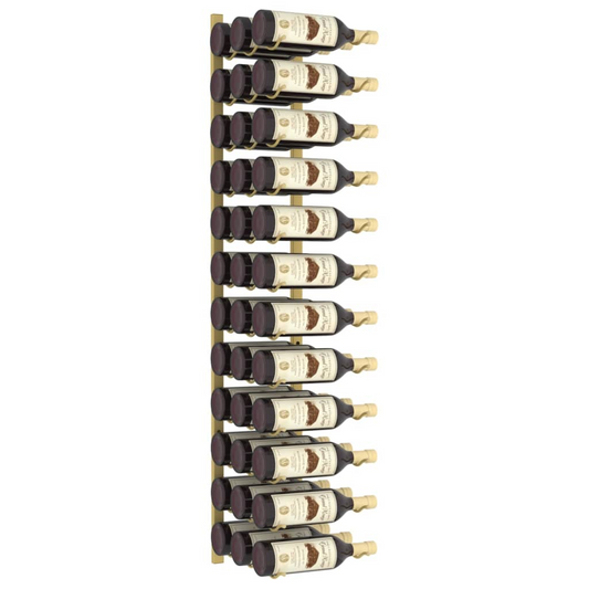 vidaXL Wall Mounted Wine Rack for 36 Bottles Gold Iron