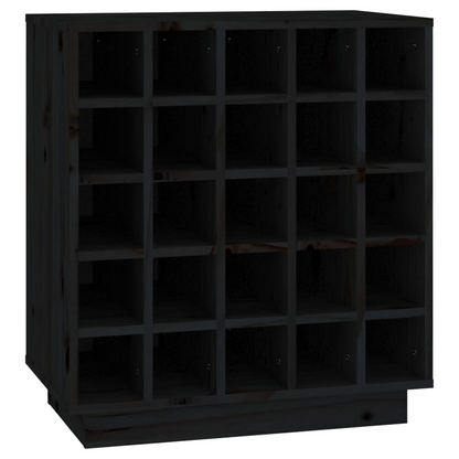 vidaXL Wine Cabinet Black 55.5x34x61 cm Solid Wood Pine