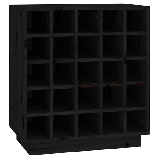 vidaXL Wine Cabinet Black 55.5x34x61 cm Solid Wood Pine