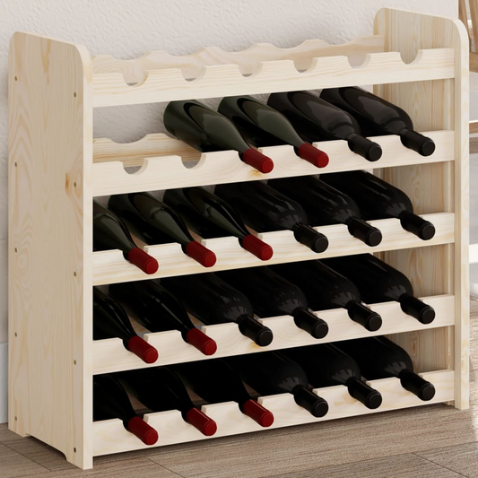 vidaXL Wine Rack 67.5x25x60 cm Solid Wood Pine