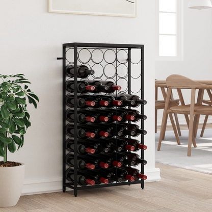 vidaXL Wine Rack for 45 Bottles Black 54x18x100 cm Wrought Iron