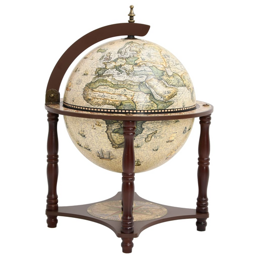 vidaXL brown stand Globe Bar Wine Solid Wood Eucalyptus
