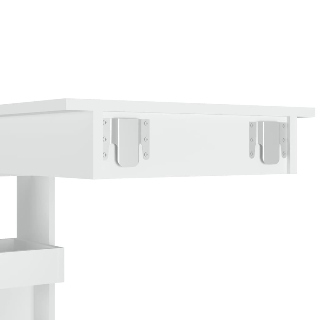 wall attached Wood Table White with stools